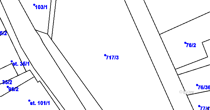 Parcela st. 717/3 v KÚ Šonov u Nového Města nad Metují, Katastrální mapa