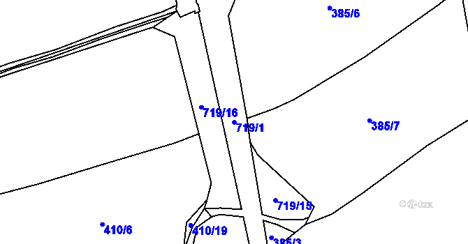 Parcela st. 719/1 v KÚ Šonov u Nového Města nad Metují, Katastrální mapa