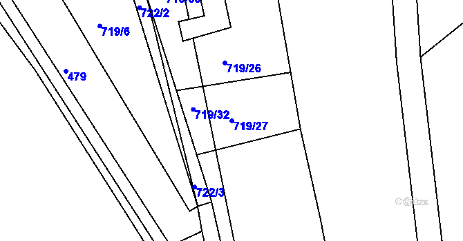Parcela st. 719/27 v KÚ Šonov u Nového Města nad Metují, Katastrální mapa