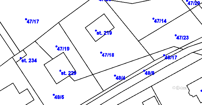 Parcela st. 47/18 v KÚ Šonov u Nového Města nad Metují, Katastrální mapa