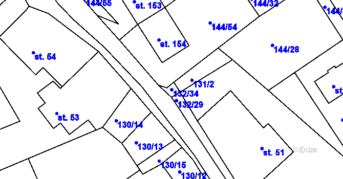 Parcela st. 132/34 v KÚ Šonov u Nového Města nad Metují, Katastrální mapa
