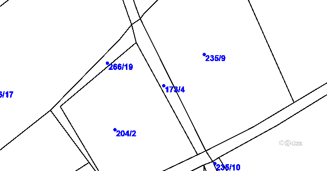 Parcela st. 173/4 v KÚ Šonov u Nového Města nad Metují, Katastrální mapa