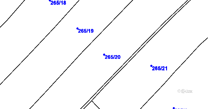 Parcela st. 265/20 v KÚ Šonov u Nového Města nad Metují, Katastrální mapa