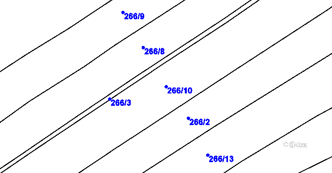 Parcela st. 266/10 v KÚ Šonov u Nového Města nad Metují, Katastrální mapa