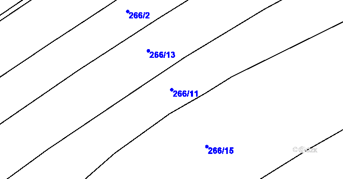 Parcela st. 266/11 v KÚ Šonov u Nového Města nad Metují, Katastrální mapa