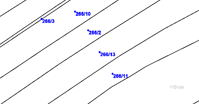 Parcela st. 266/13 v KÚ Šonov u Nového Města nad Metují, Katastrální mapa