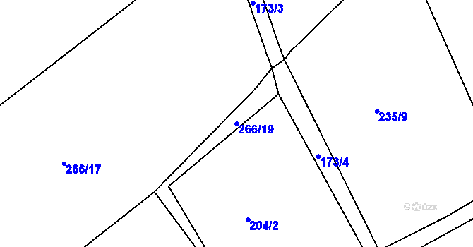 Parcela st. 266/19 v KÚ Šonov u Nového Města nad Metují, Katastrální mapa