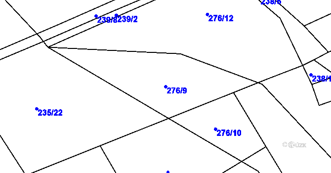 Parcela st. 276/9 v KÚ Šonov u Nového Města nad Metují, Katastrální mapa