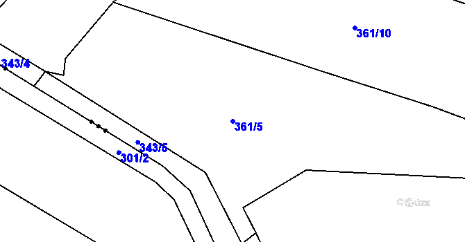 Parcela st. 361/5 v KÚ Šonov u Nového Města nad Metují, Katastrální mapa