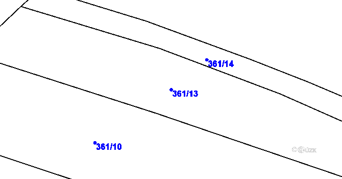 Parcela st. 361/13 v KÚ Šonov u Nového Města nad Metují, Katastrální mapa