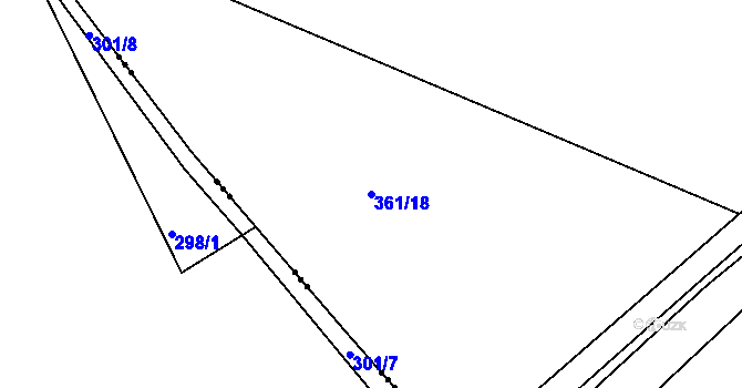 Parcela st. 361/18 v KÚ Šonov u Nového Města nad Metují, Katastrální mapa