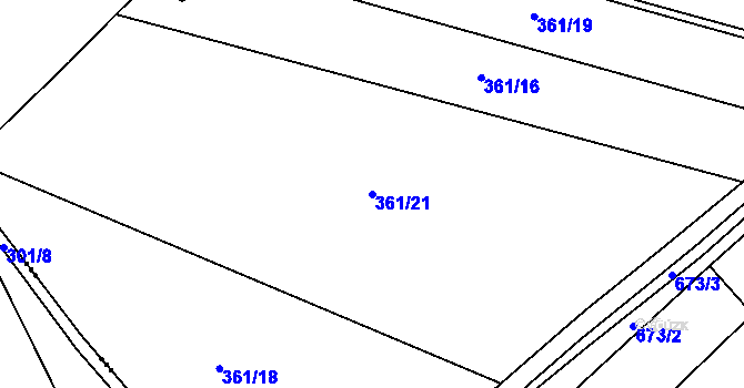 Parcela st. 361/21 v KÚ Šonov u Nového Města nad Metují, Katastrální mapa