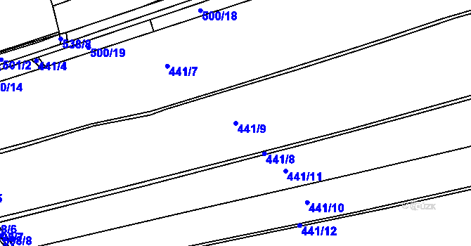 Parcela st. 441/9 v KÚ Šonov u Nového Města nad Metují, Katastrální mapa