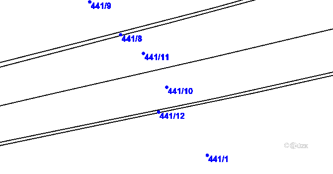 Parcela st. 441/10 v KÚ Šonov u Nového Města nad Metují, Katastrální mapa
