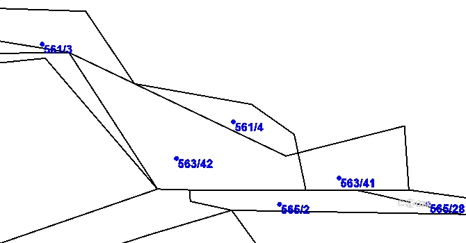 Parcela st. 561/4 v KÚ Šonov u Nového Města nad Metují, Katastrální mapa