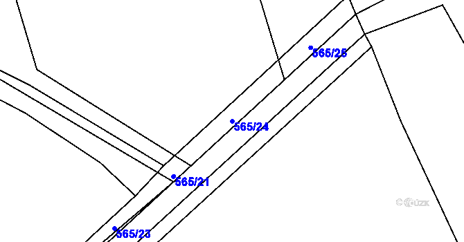 Parcela st. 565/24 v KÚ Šonov u Nového Města nad Metují, Katastrální mapa