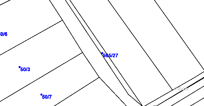 Parcela st. 565/27 v KÚ Šonov u Nového Města nad Metují, Katastrální mapa
