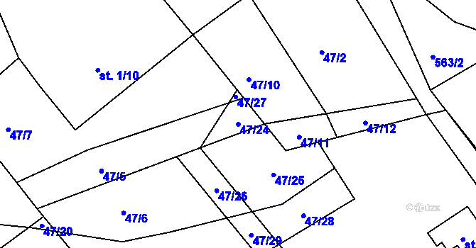Parcela st. 47/24 v KÚ Šonov u Nového Města nad Metují, Katastrální mapa