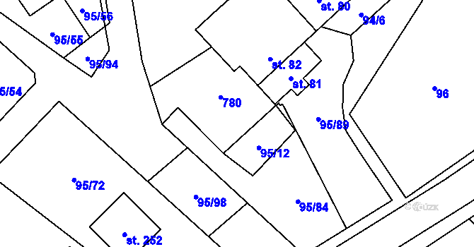 Parcela st. 15 v KÚ Šošůvka, Katastrální mapa