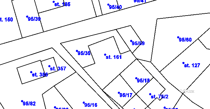 Parcela st. 161 v KÚ Šošůvka, Katastrální mapa
