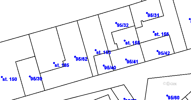 Parcela st. 163 v KÚ Šošůvka, Katastrální mapa
