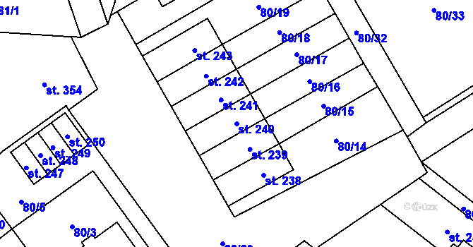 Parcela st. 240 v KÚ Šošůvka, Katastrální mapa