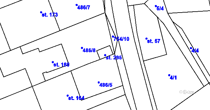 Parcela st. 295 v KÚ Šošůvka, Katastrální mapa