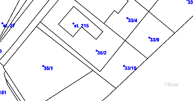 Parcela st. 35/2 v KÚ Šošůvka, Katastrální mapa