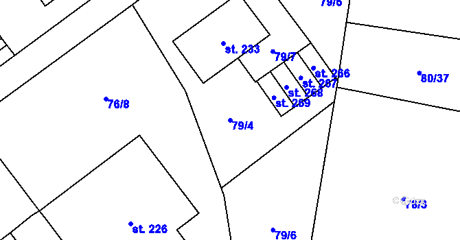 Parcela st. 79/4 v KÚ Šošůvka, Katastrální mapa