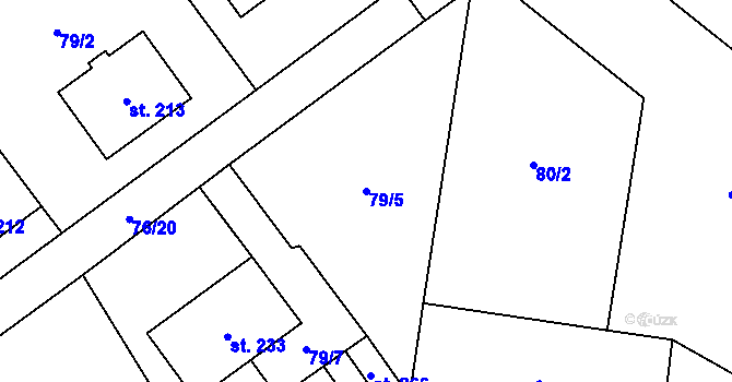 Parcela st. 79/5 v KÚ Šošůvka, Katastrální mapa