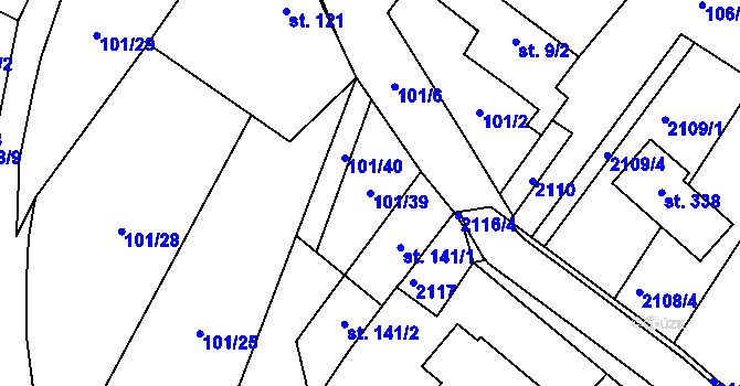 Parcela st. 101/39 v KÚ Šošůvka, Katastrální mapa