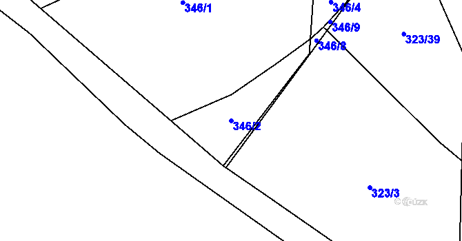 Parcela st. 346/2 v KÚ Šošůvka, Katastrální mapa