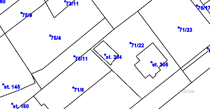 Parcela st. 304 v KÚ Šošůvka, Katastrální mapa