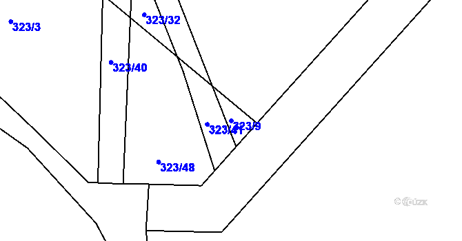 Parcela st. 323/9 v KÚ Šošůvka, Katastrální mapa