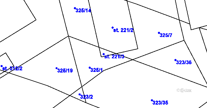 Parcela st. 221/3 v KÚ Šošůvka, Katastrální mapa