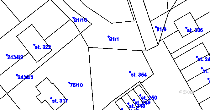 Parcela st. 81/11 v KÚ Šošůvka, Katastrální mapa