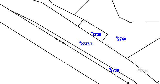 Parcela st. 2737/1 v KÚ Šošůvka, Katastrální mapa