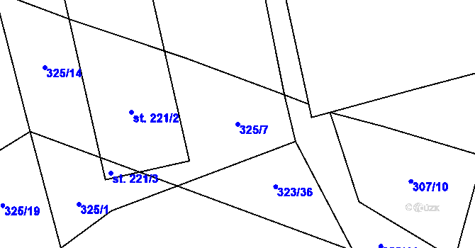Parcela st. 325/7 v KÚ Šošůvka, Katastrální mapa