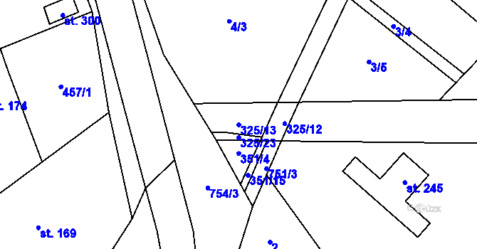 Parcela st. 325/13 v KÚ Šošůvka, Katastrální mapa