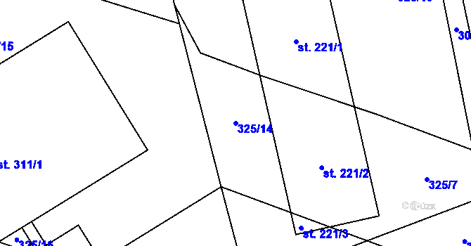 Parcela st. 325/14 v KÚ Šošůvka, Katastrální mapa