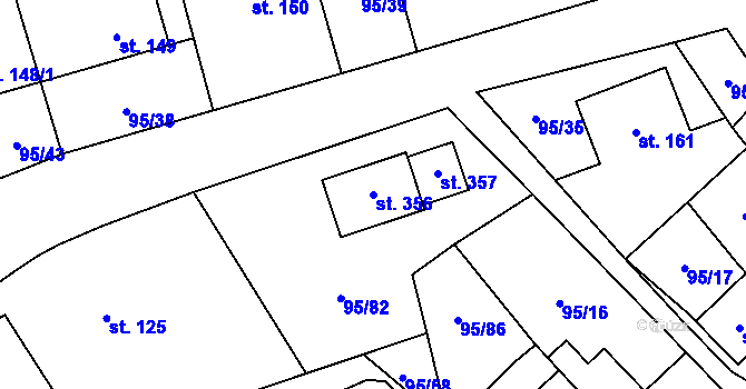 Parcela st. 356 v KÚ Šošůvka, Katastrální mapa