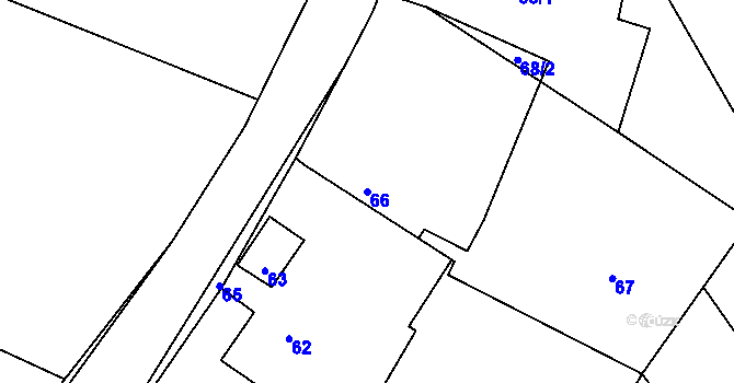 Parcela st. 66 v KÚ Hranické Loučky, Katastrální mapa