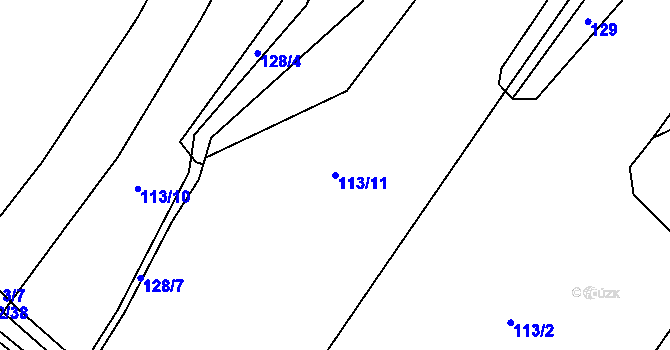 Parcela st. 113/11 v KÚ Hranické Loučky, Katastrální mapa