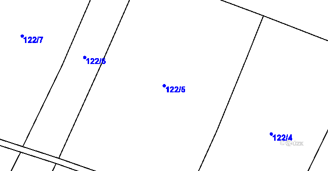 Parcela st. 122/5 v KÚ Hranické Loučky, Katastrální mapa