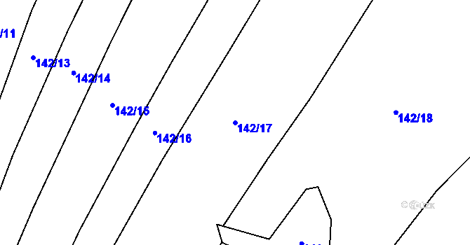 Parcela st. 142/17 v KÚ Hranické Loučky, Katastrální mapa