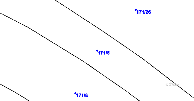 Parcela st. 171/5 v KÚ Hranické Loučky, Katastrální mapa