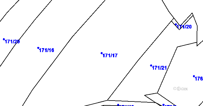 Parcela st. 171/17 v KÚ Hranické Loučky, Katastrální mapa