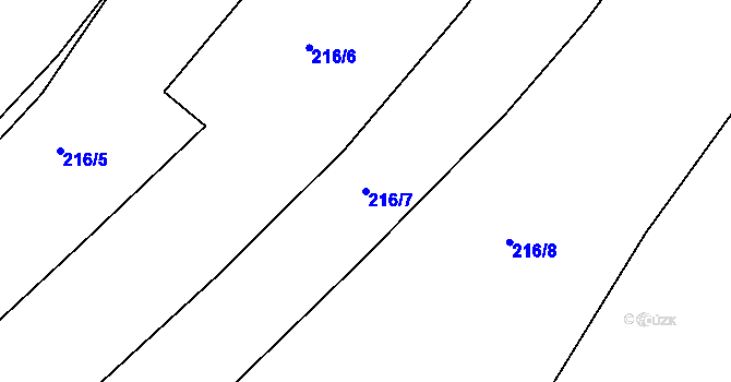 Parcela st. 216/7 v KÚ Hranické Loučky, Katastrální mapa