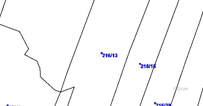 Parcela st. 216/13 v KÚ Hranické Loučky, Katastrální mapa