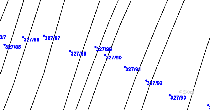 Parcela st. 327/90 v KÚ Špičky, Katastrální mapa